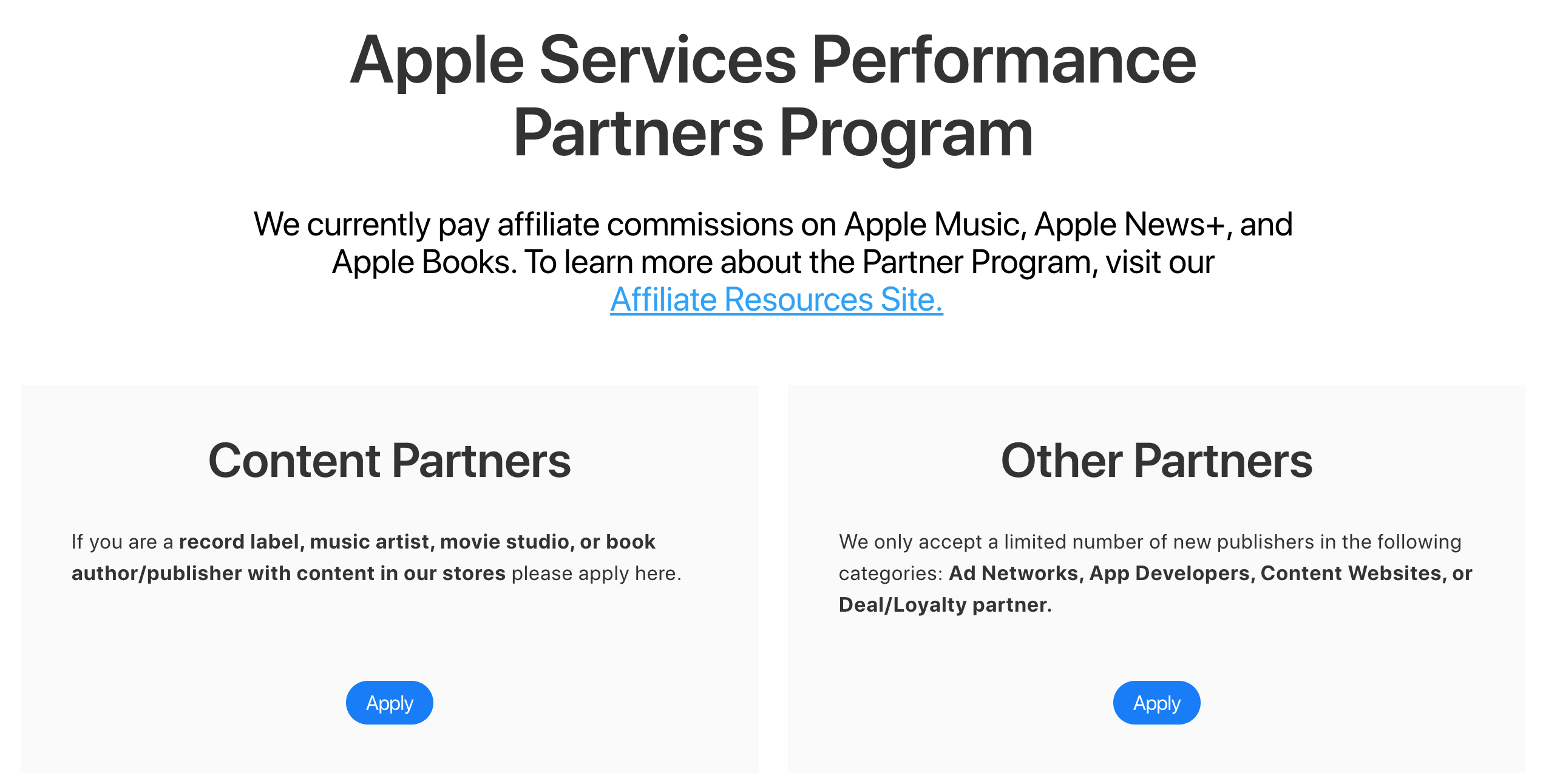 僕はクリエイターではないので右の「Other Partners」で進める。